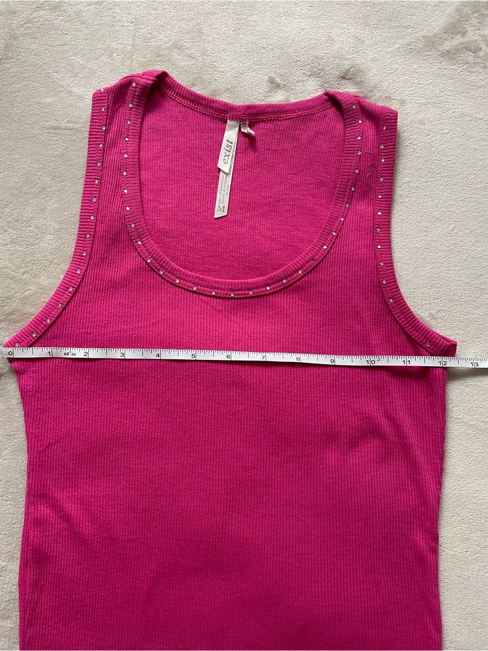 Hot Pink Rhinestone Tank Top - Picture 4 of 7